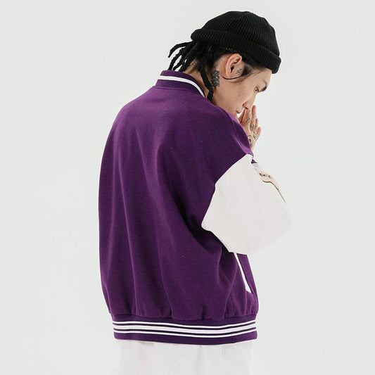 Letter Patchwork Unisex Bomber Jacket