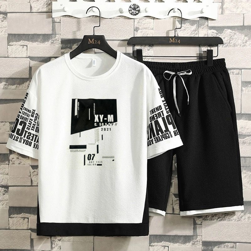 Men’s Summer 2 Piece O-Neck Tees & Shorts