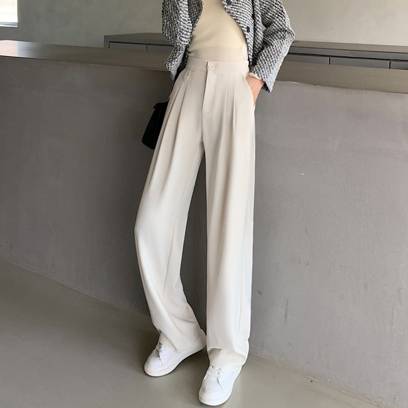 Women Casual Loose High Waist Leg Pants