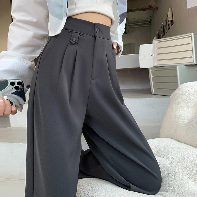 Women Casual Loose High Waist Leg Pants