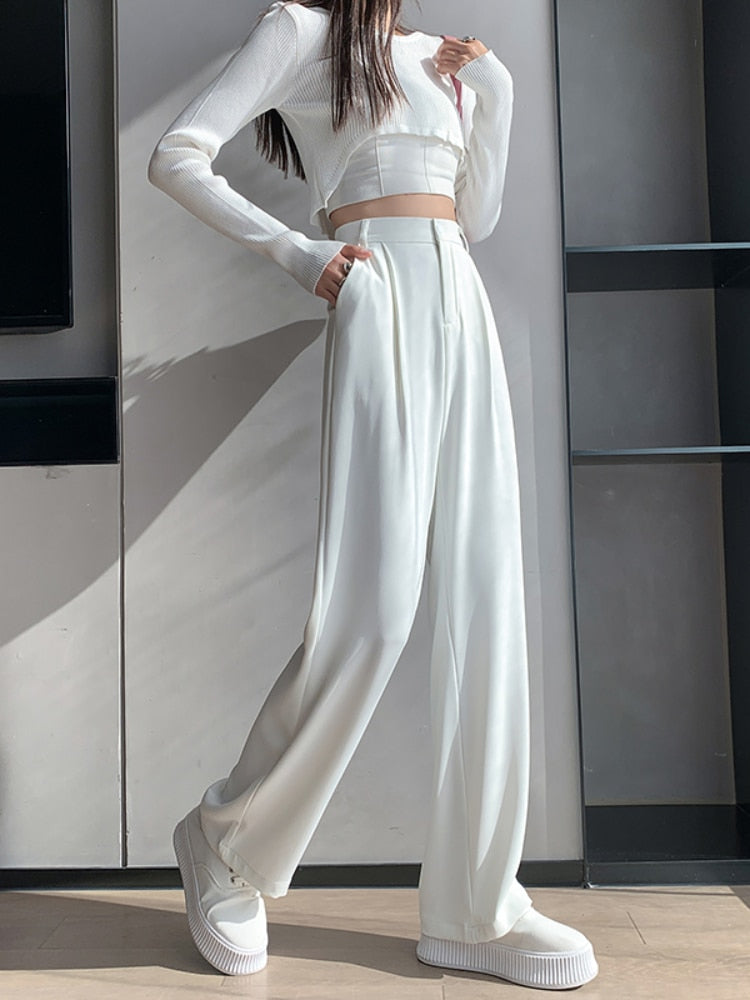 Women Casual Loose High Waist Leg Pants