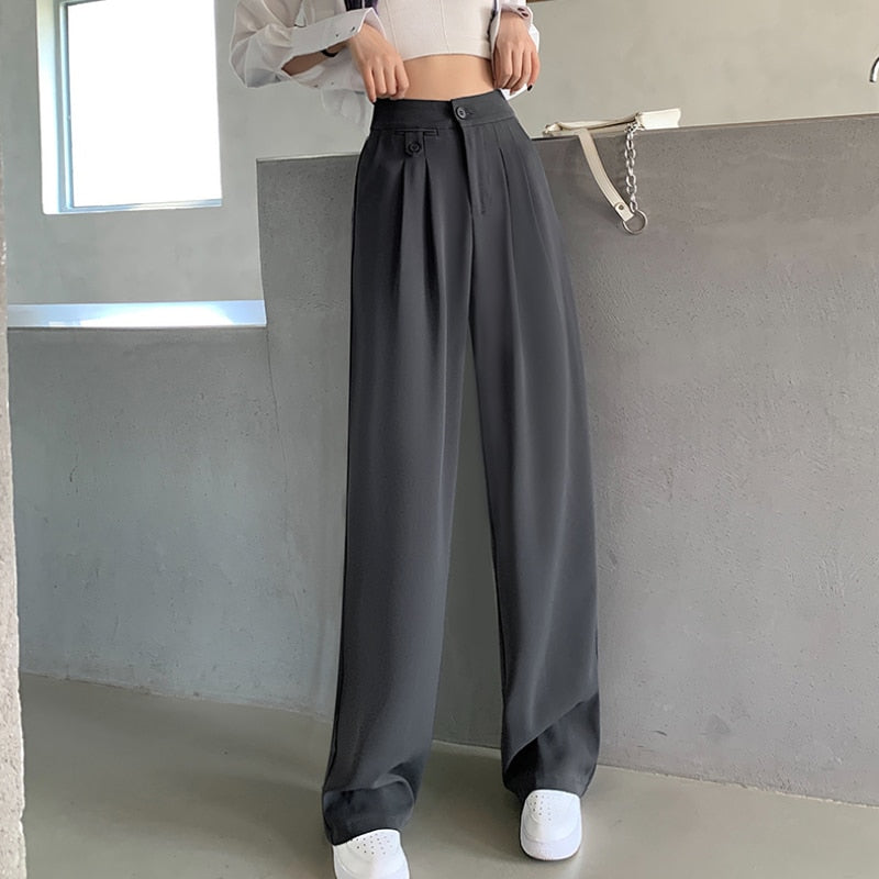 Women Casual Loose High Waist Leg Pants