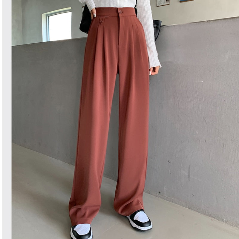 Women Casual Loose High Waist Leg Pants