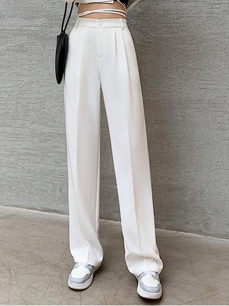 Women Casual Loose High Waist Leg Pants