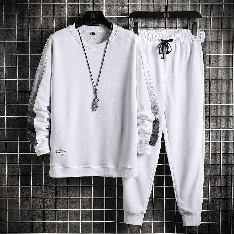 Men Printed Long Sleeve 2 Piece Sweater & Trouser