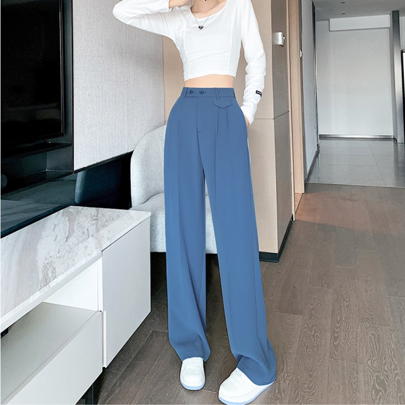 Women Casual Loose High Waist Leg Pants