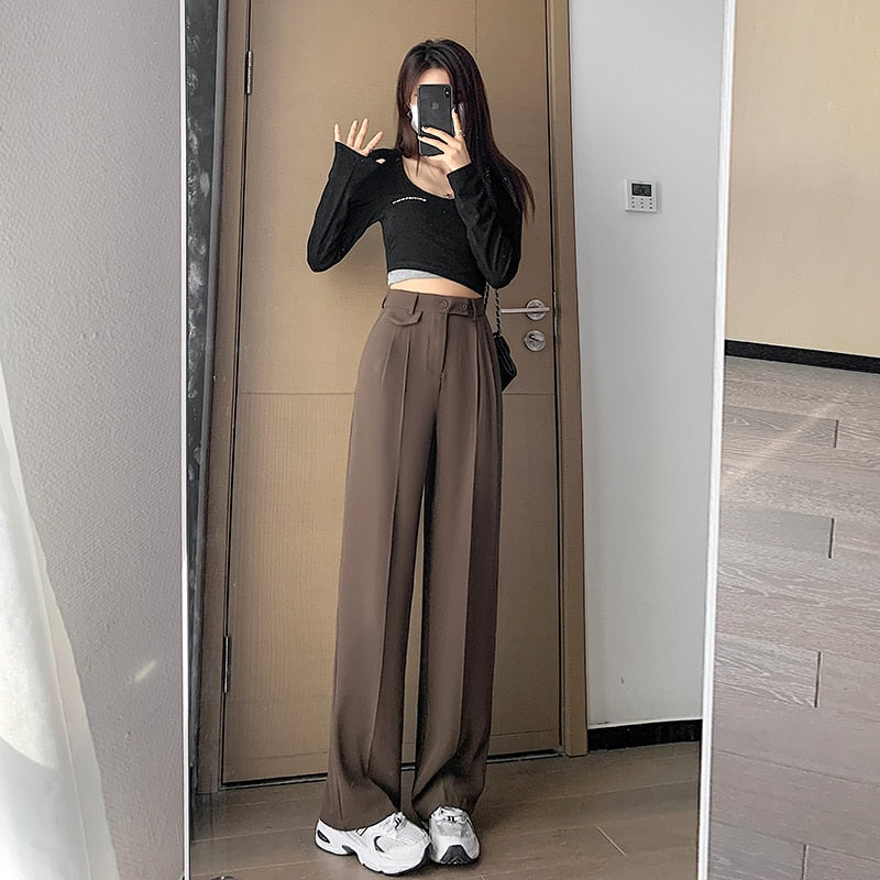 Women Casual Loose High Waist Leg Pants