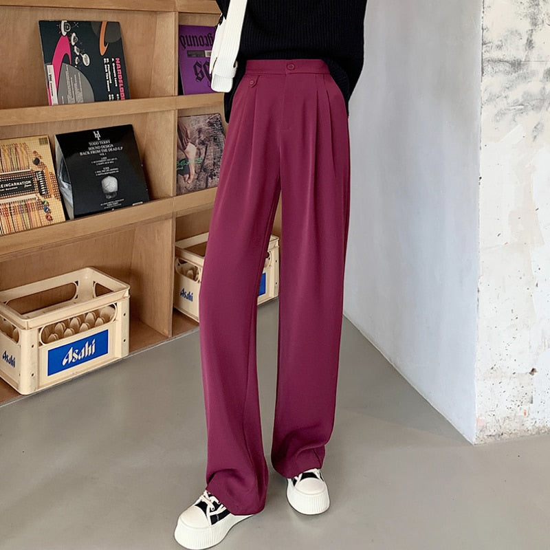 Women Casual Loose High Waist Leg Pants