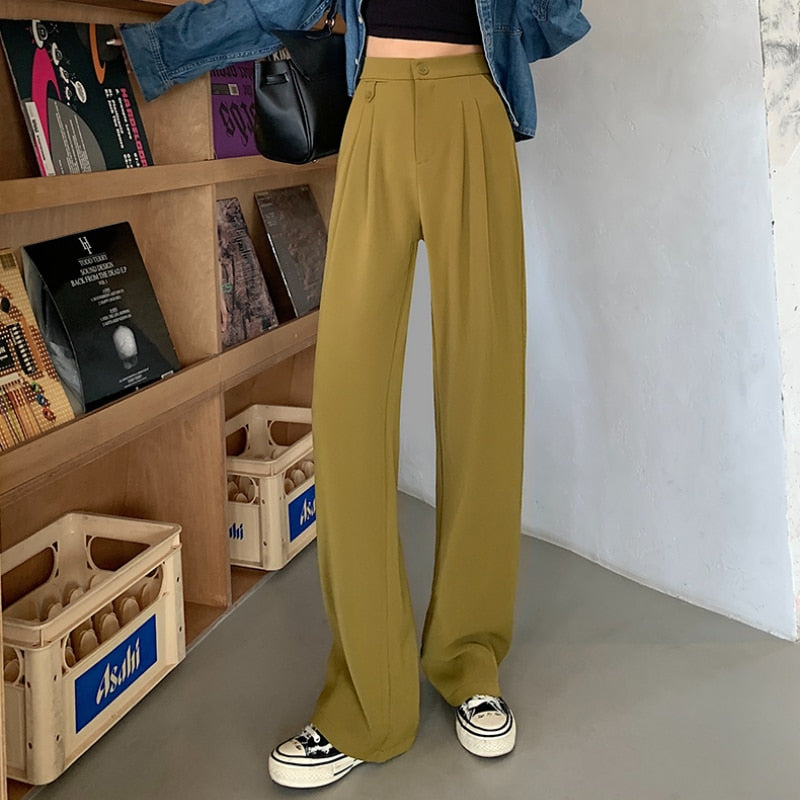 Women Casual Loose High Waist Leg Pants