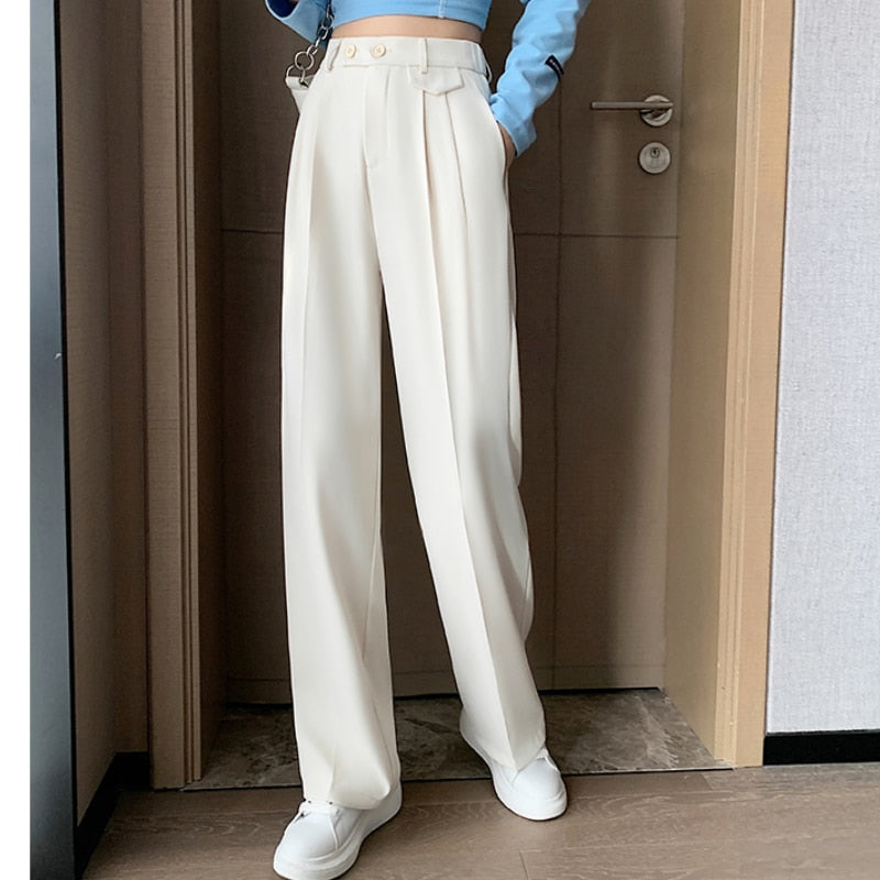 Women Casual Loose High Waist Leg Pants