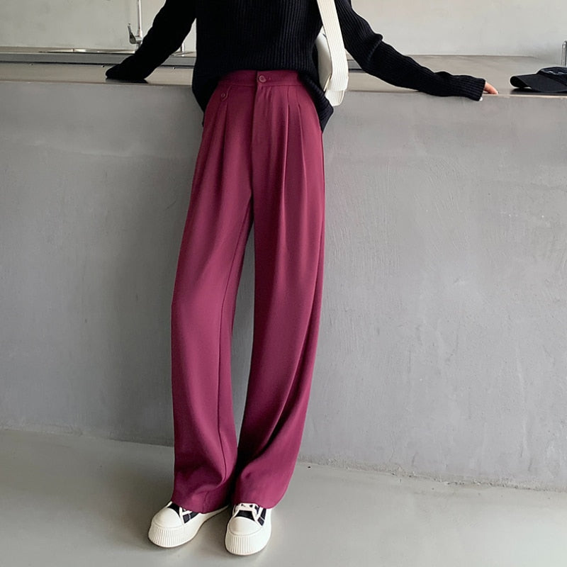 Women Casual Loose High Waist Leg Pants