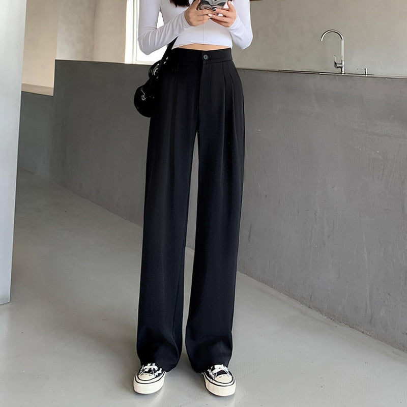 Women Casual Loose High Waist Leg Pants