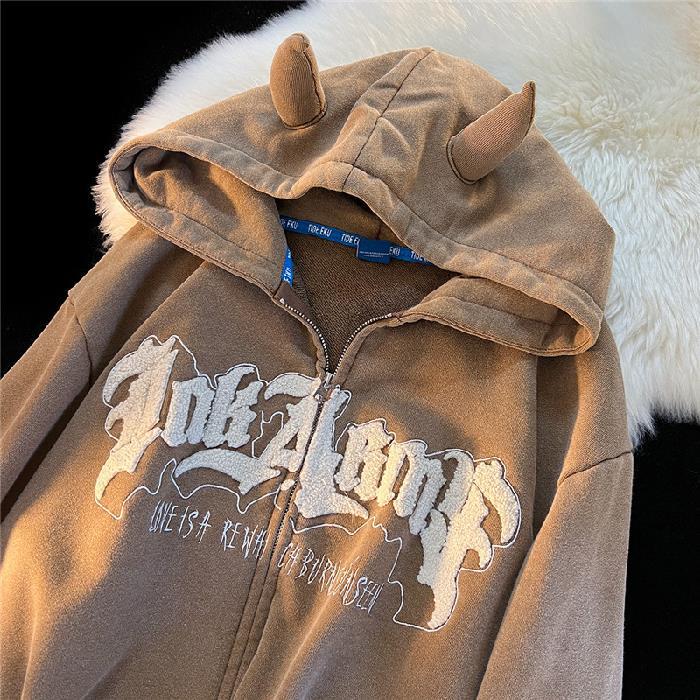 Zip Up Hooded Sweatshirt Long Sleeve Hoodie