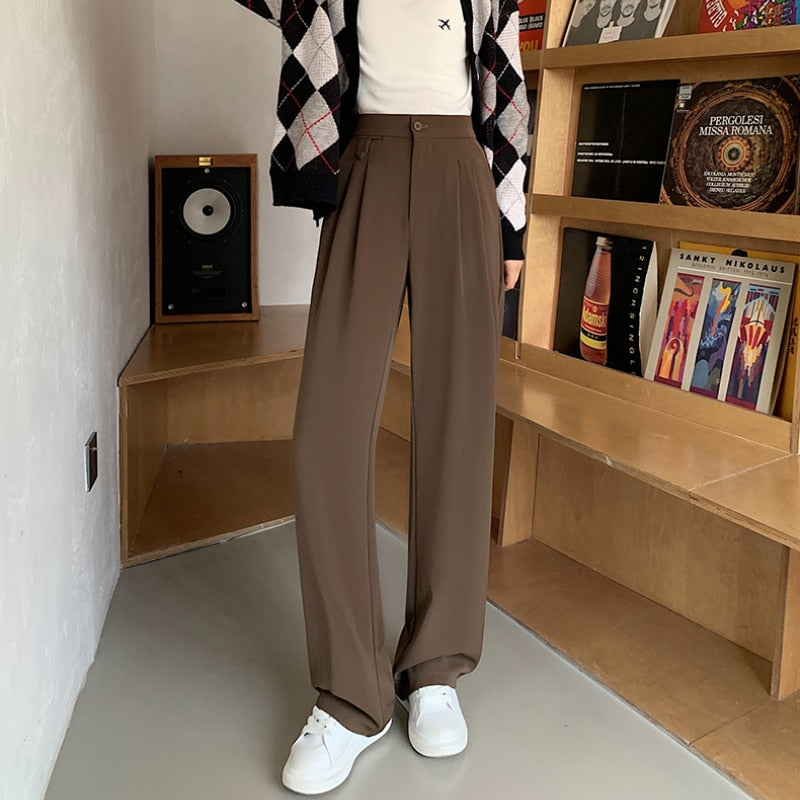 Women Casual Loose High Waist Leg Pants