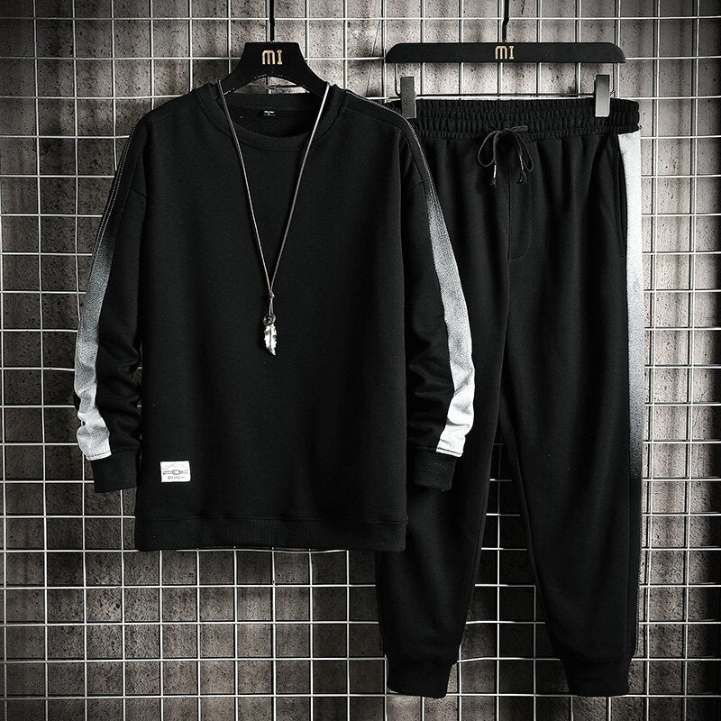 Men Printed Long Sleeve 2 Piece Sweater & Trouser