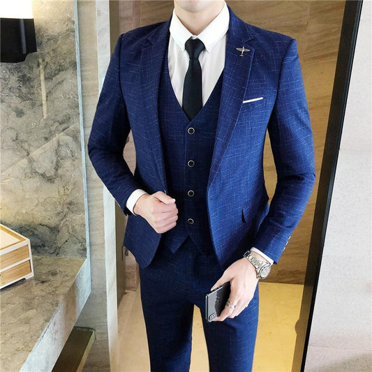 Slim-Fit Three-Piece Tuxedo Suit For Men - Elysian