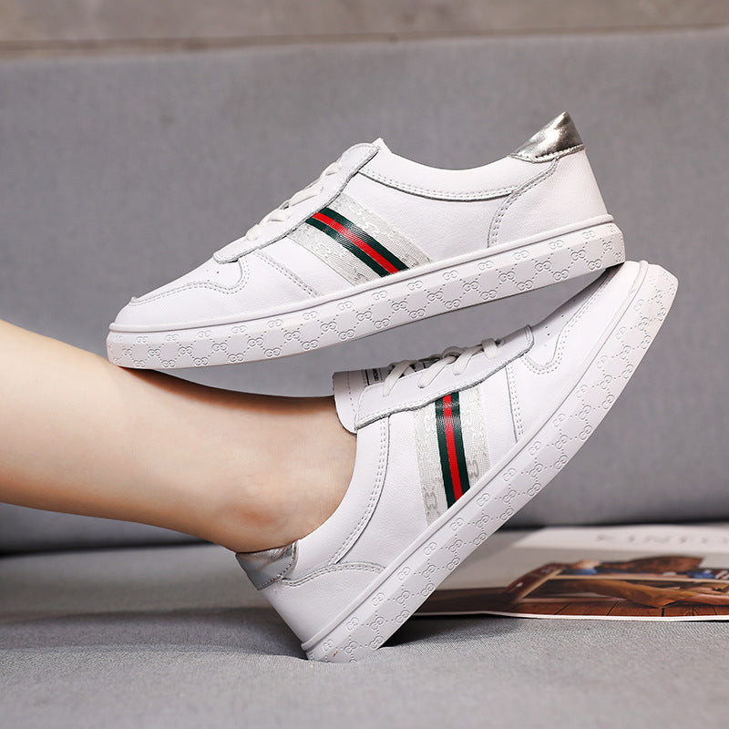 Women’s White Flat Sole Casual Sneakers