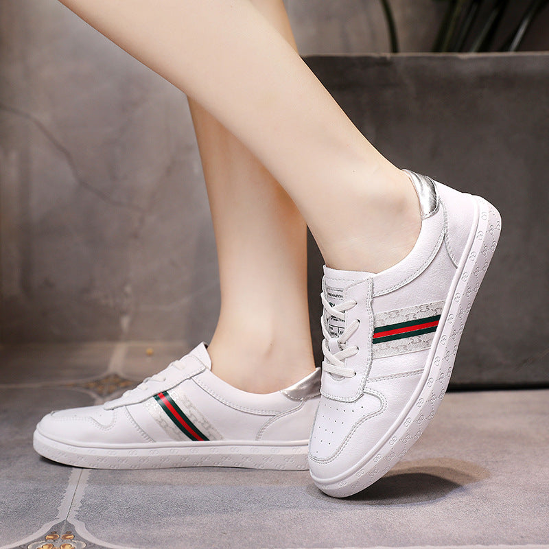 Women’s White Flat Sole Casual Sneakers