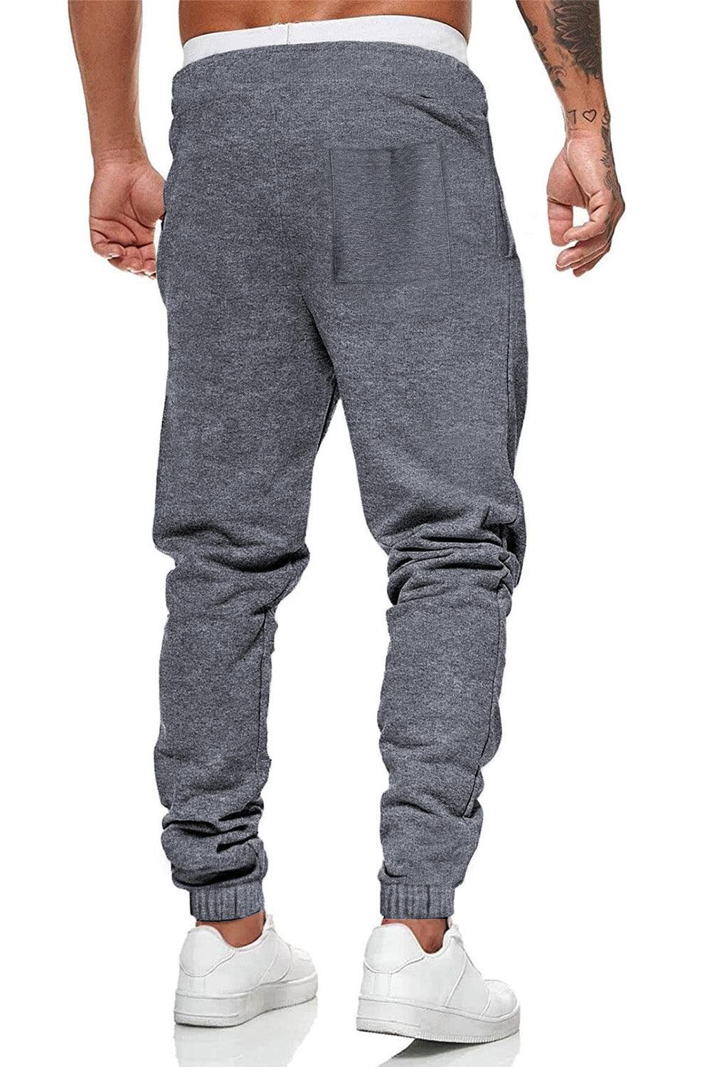 Men Drawstring Waist Tiger Print Sweatpants - Elysian