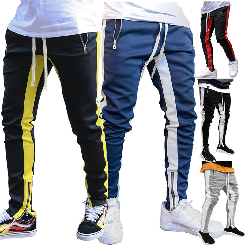 Casual Men Running Zipper Pocket Trouser