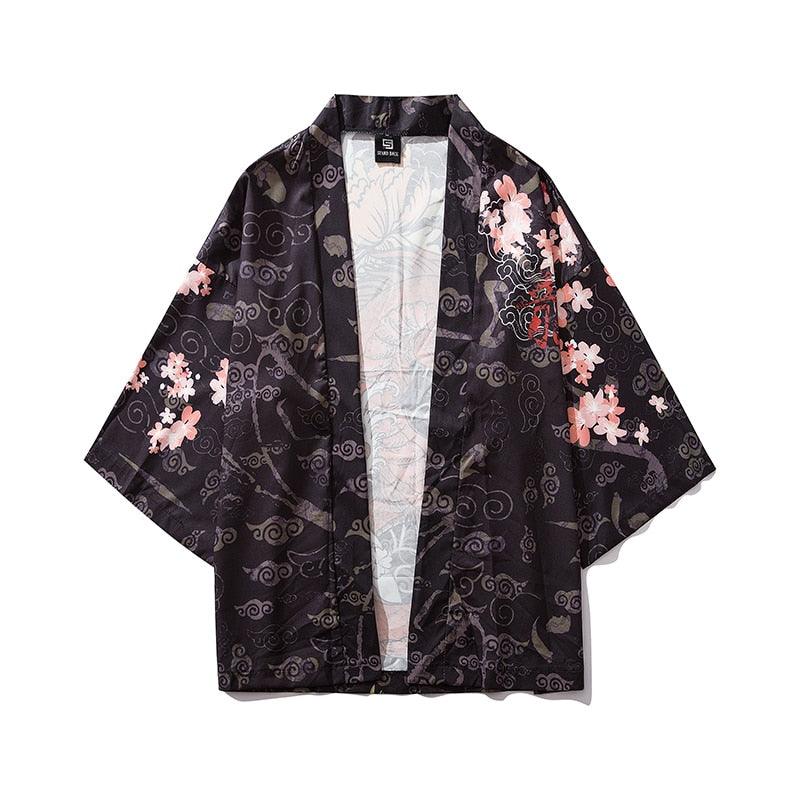 Japanese Style Anime Dragon Printed Thin Oversized Jacket - Elysian