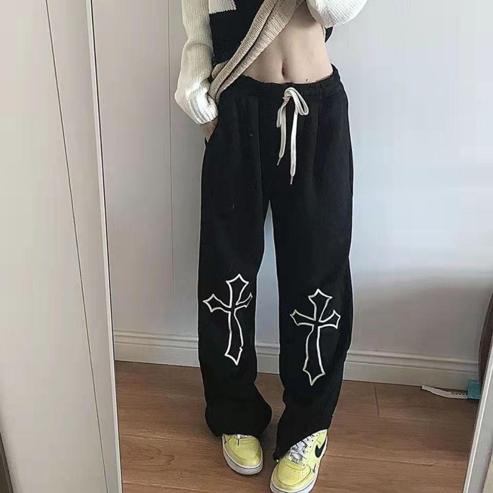 Goth Cross Graphic Sweatpants - Elysian