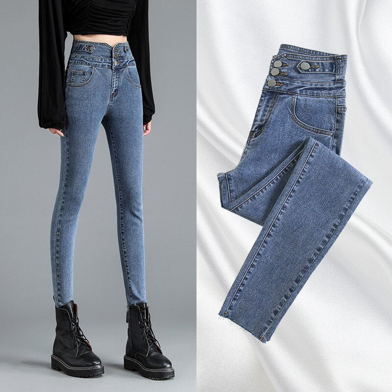 High Waist Skinny Womens Denim Jeans