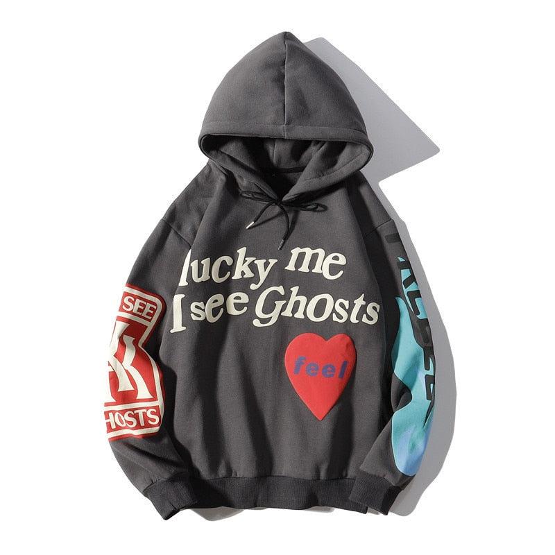 Women Graffiti Letter Print Fleece Hoodie - Elysian