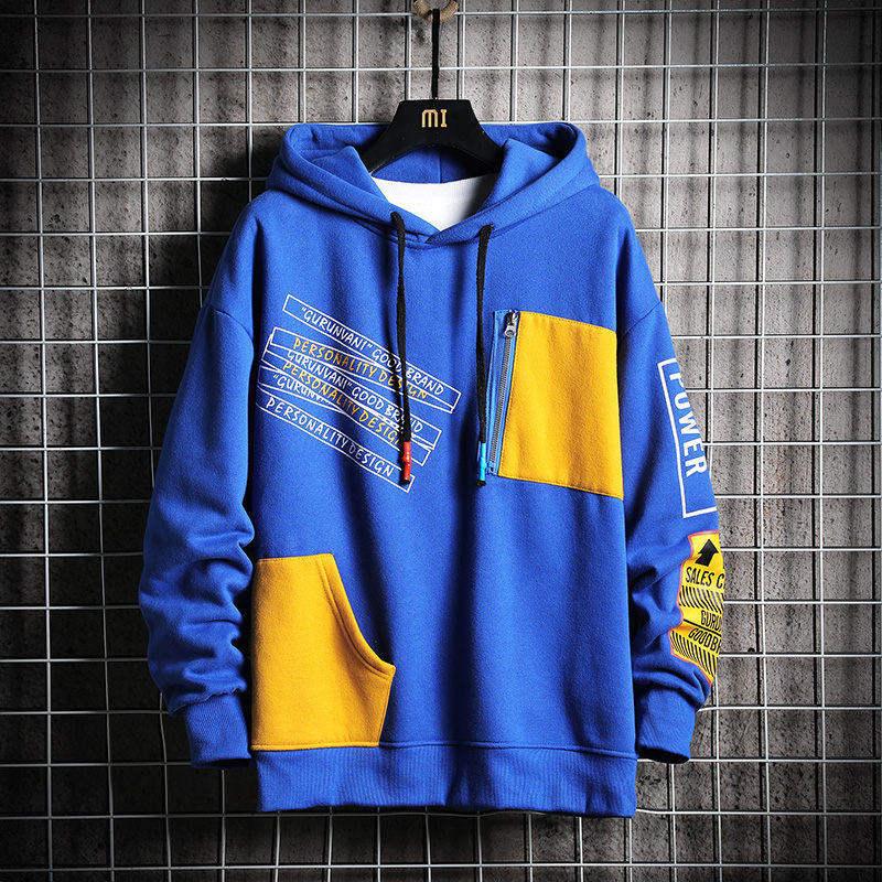 Men’s Fleece Winter Patchwork HipHop Hoodie - Elysian