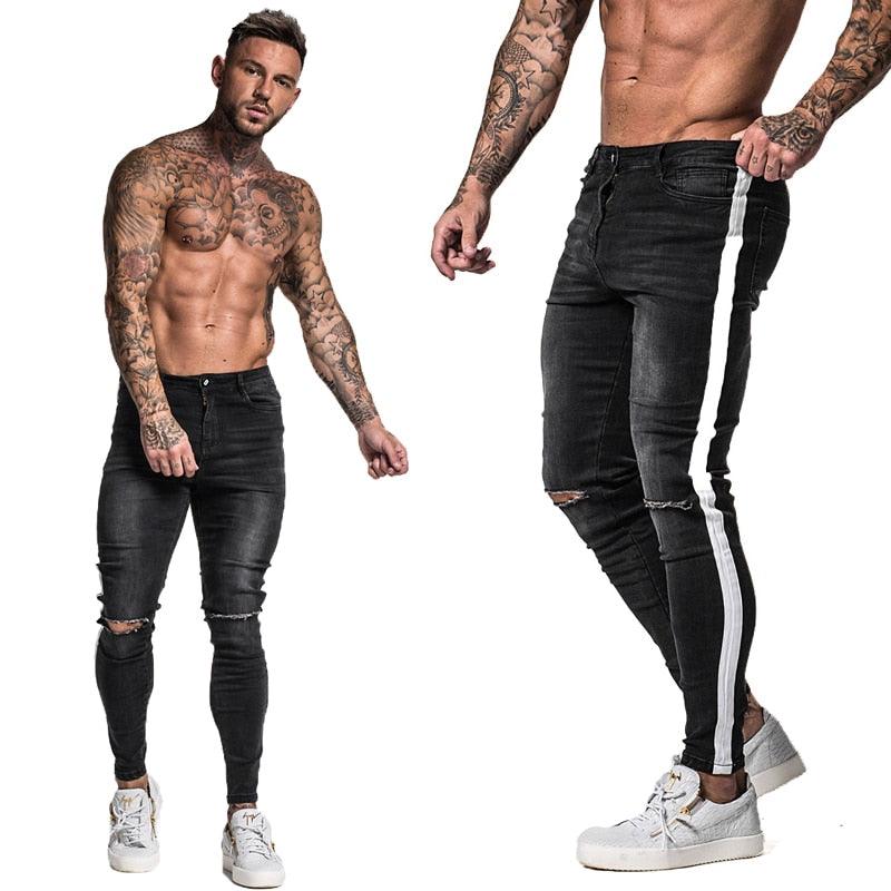 Slim Tight Stretch Ripped Pants for Men - Elysian