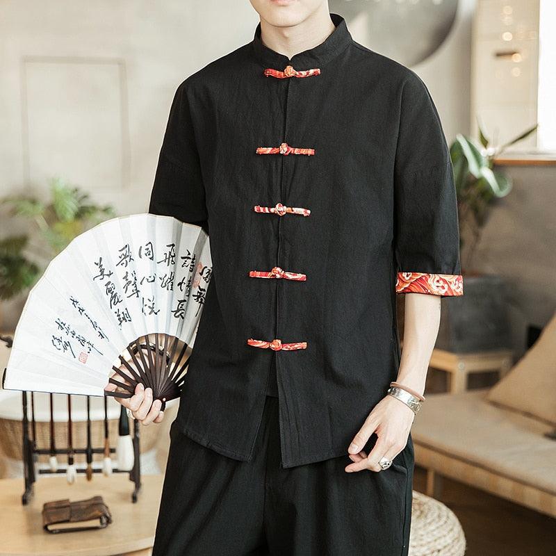 Chinese Style Short Sleeve Vintage Men’s Tees - Elysian