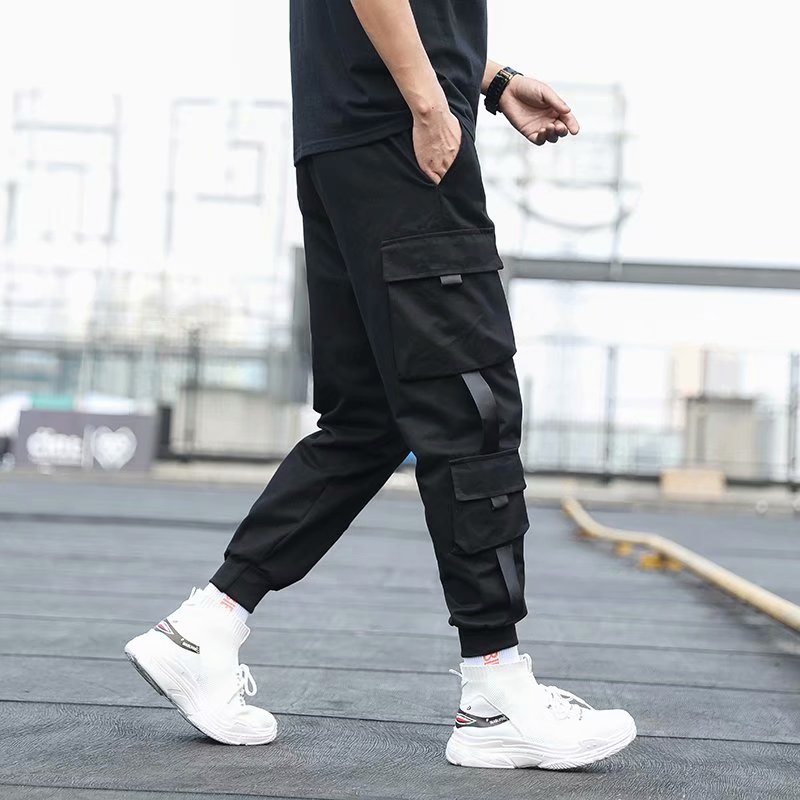 Multi-Pocket HipHop Mens Casual Joggers Pant