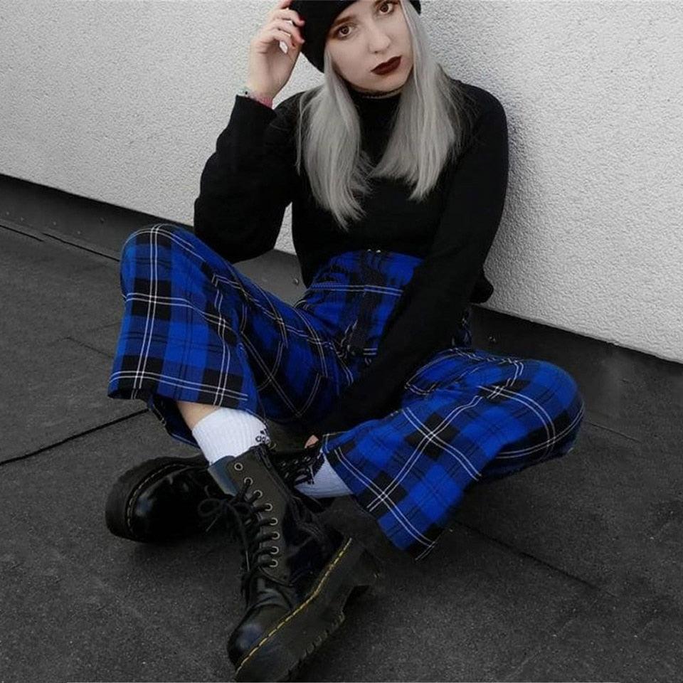 Plaid Harem Streetwear Sweat Check Trouser - Elysian