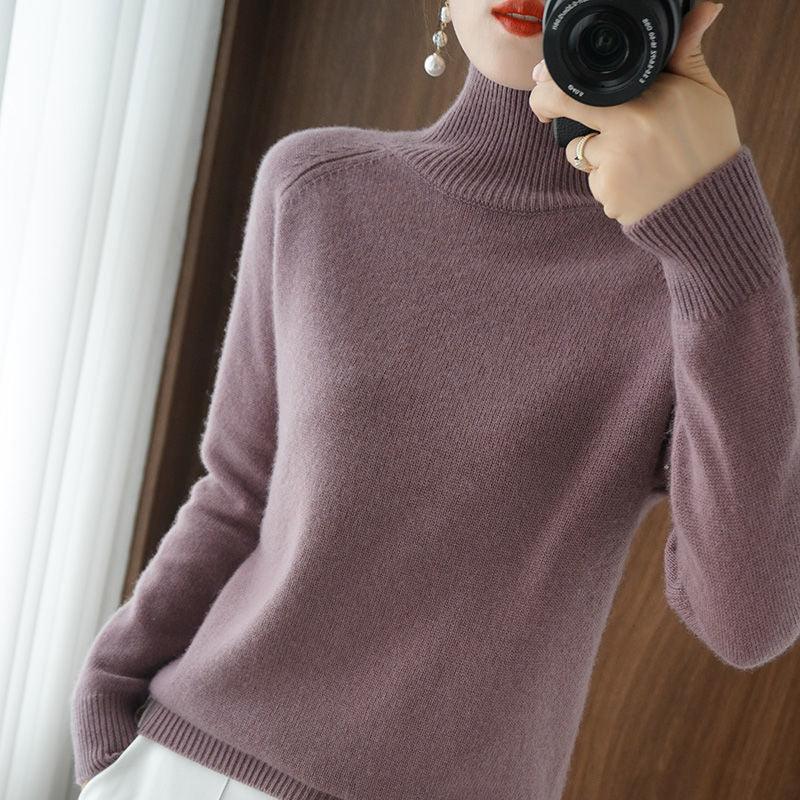 Turtleneck Pullover Bottoming Cashmere Sweater - Elysian