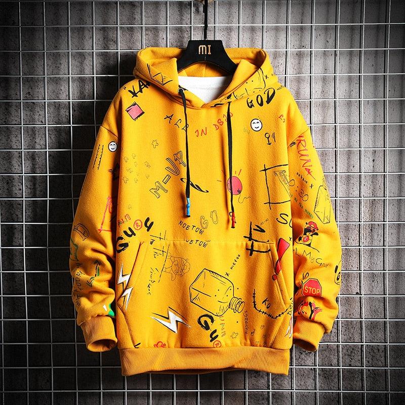 Anime Men Hip Hop Harajuku Sweatshirt Male Japanese Streetwear Oversized Hoodie - Elysian