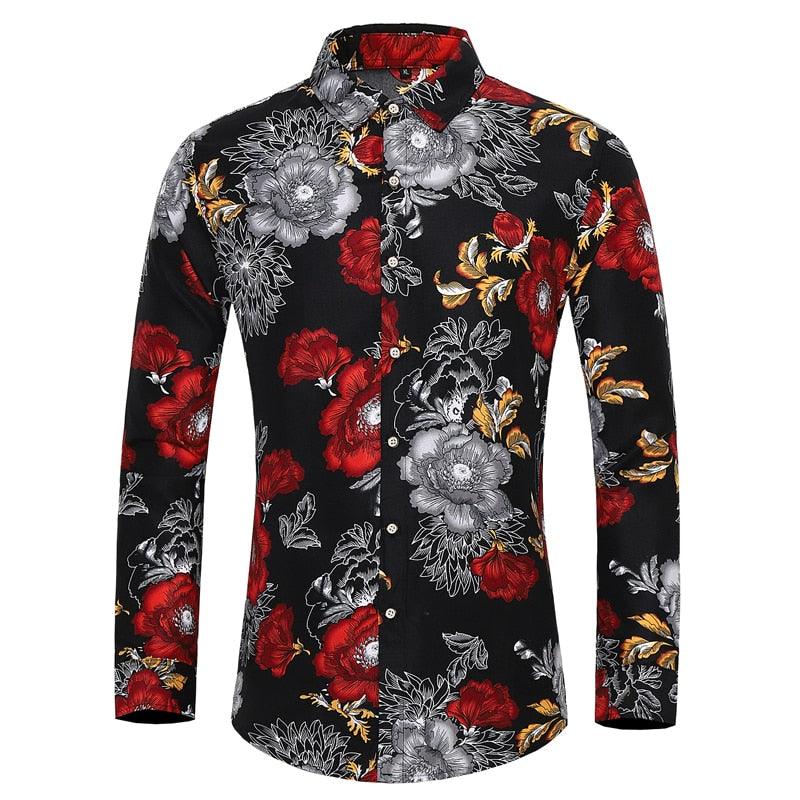 Men’s Long Sleeve Plus Size Patterned Shirts - Elysian