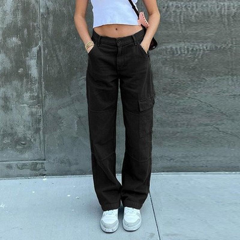 Straight Casual High Waisted Denim Pants - Elysian