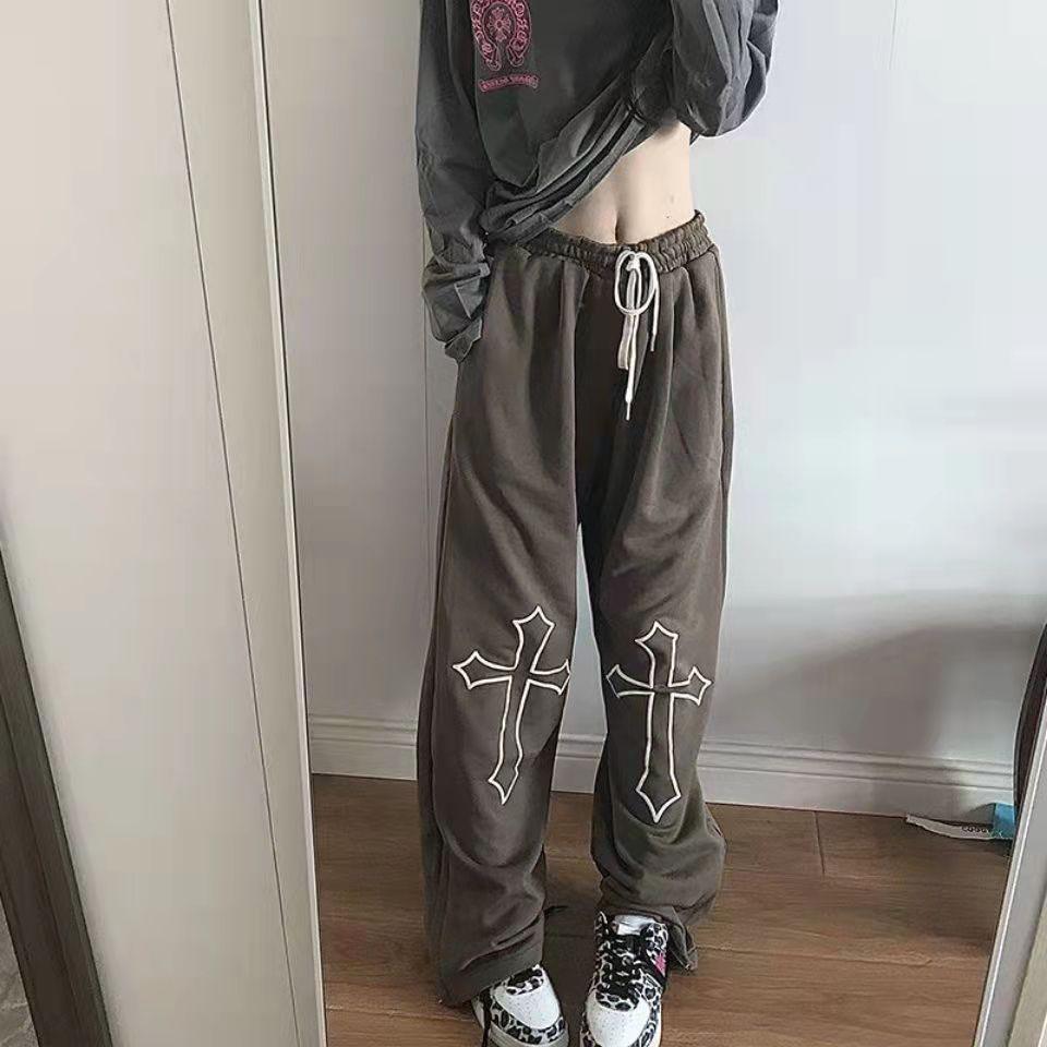 Goth Cross Graphic Sweatpants - Elysian