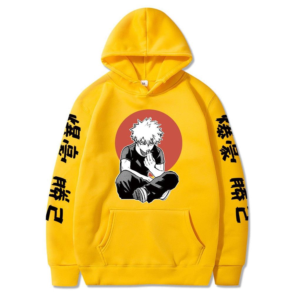 Anime My Hero Academia Bakugou Printed Long Sleeve Hoodies - Elysian