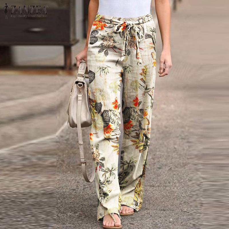 Women’s Casual Elastic Waist Printed Trouser