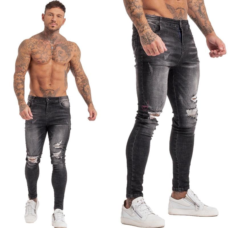 Slim Tight Stretch Ripped Pants for Men - Elysian