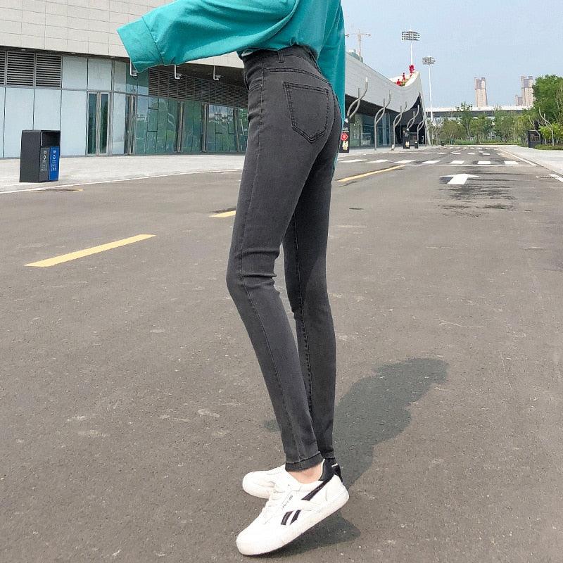 Women New Stretch High Waist Classic Retro Skinny Jeans - Elysian