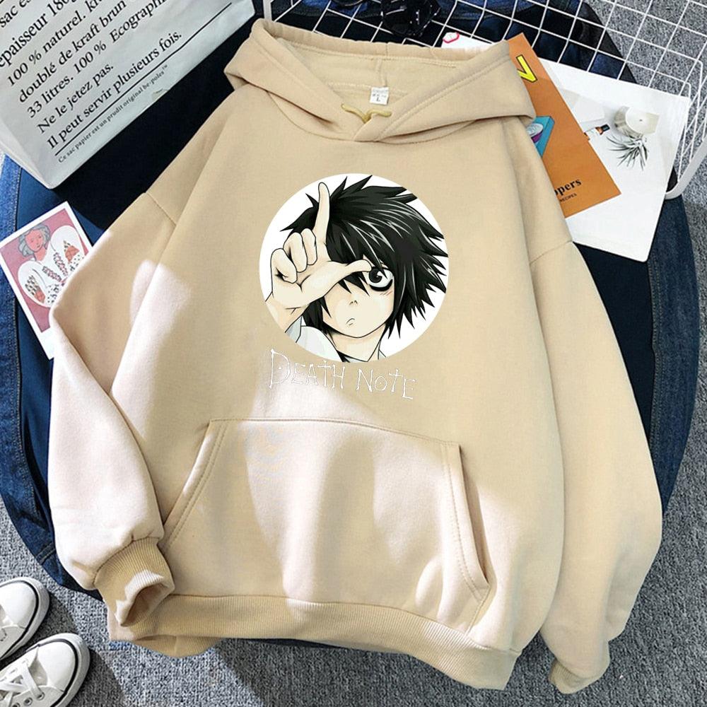 Japanese Manga Death Note L-Lawliet Anime Hoodie Fashion Streetwear - Elysian