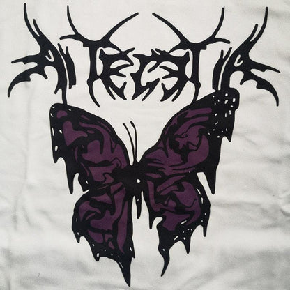 Rough Butterfly Printed Gothic Style Hoodies for Ladies - Elysian