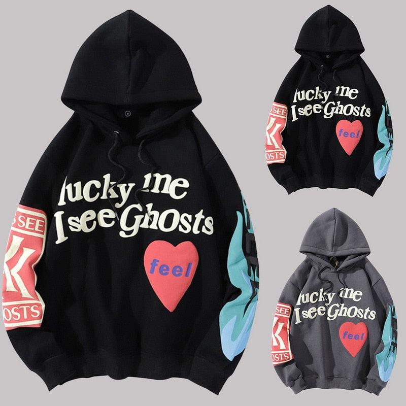 Women Graffiti Letter Print Fleece Hoodie - Elysian