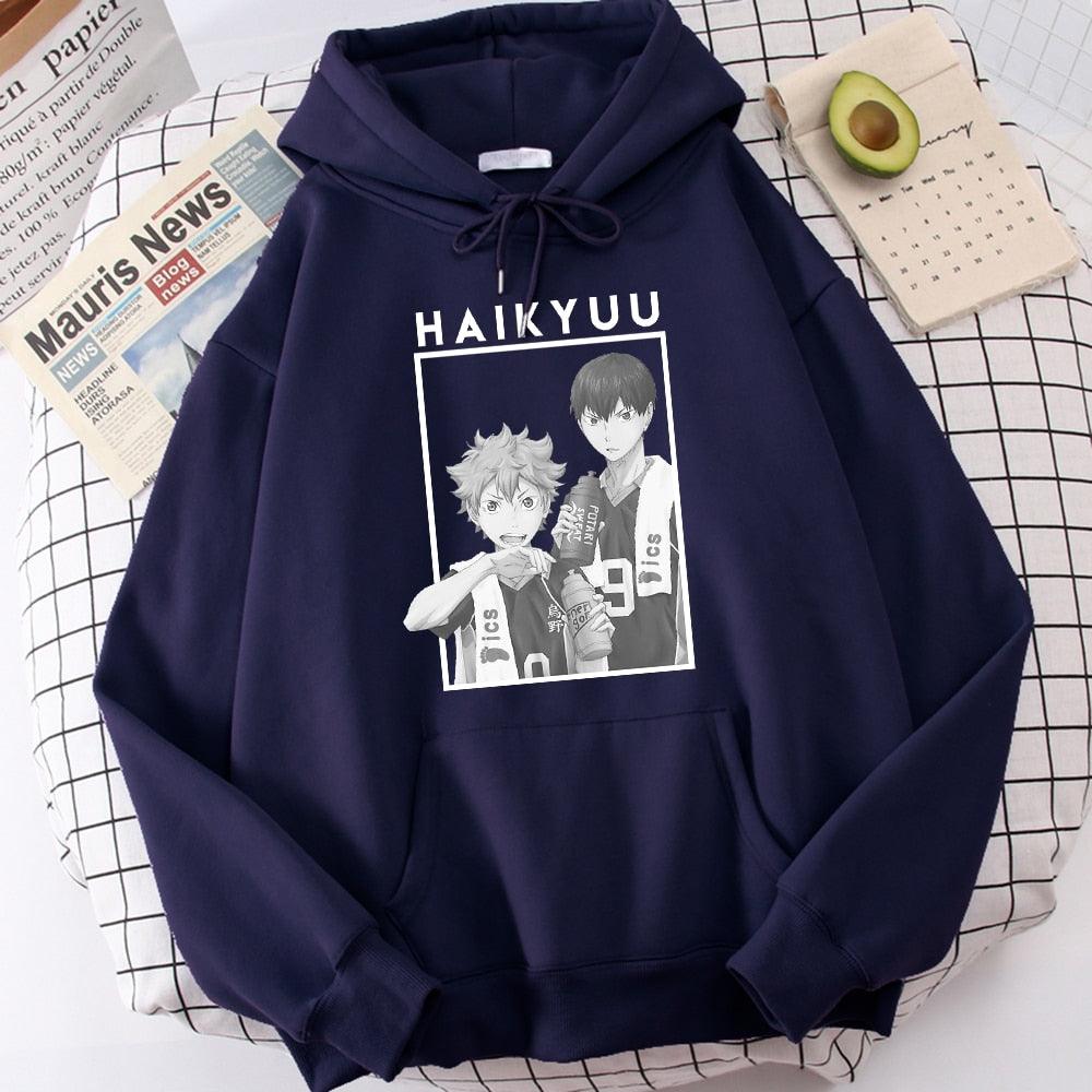 Casual Funny Hip Hop Hooded Japan Anime Hoodies Fly High Graphic Men Sweatshirts - Elysian