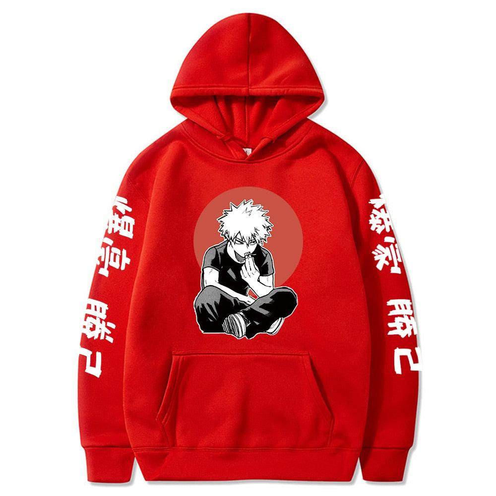 Anime My Hero Academia Bakugou Printed Long Sleeve Hoodies - Elysian