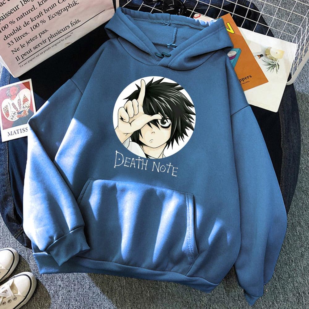 Japanese Manga Death Note L-Lawliet Anime Hoodie Fashion Streetwear - Elysian