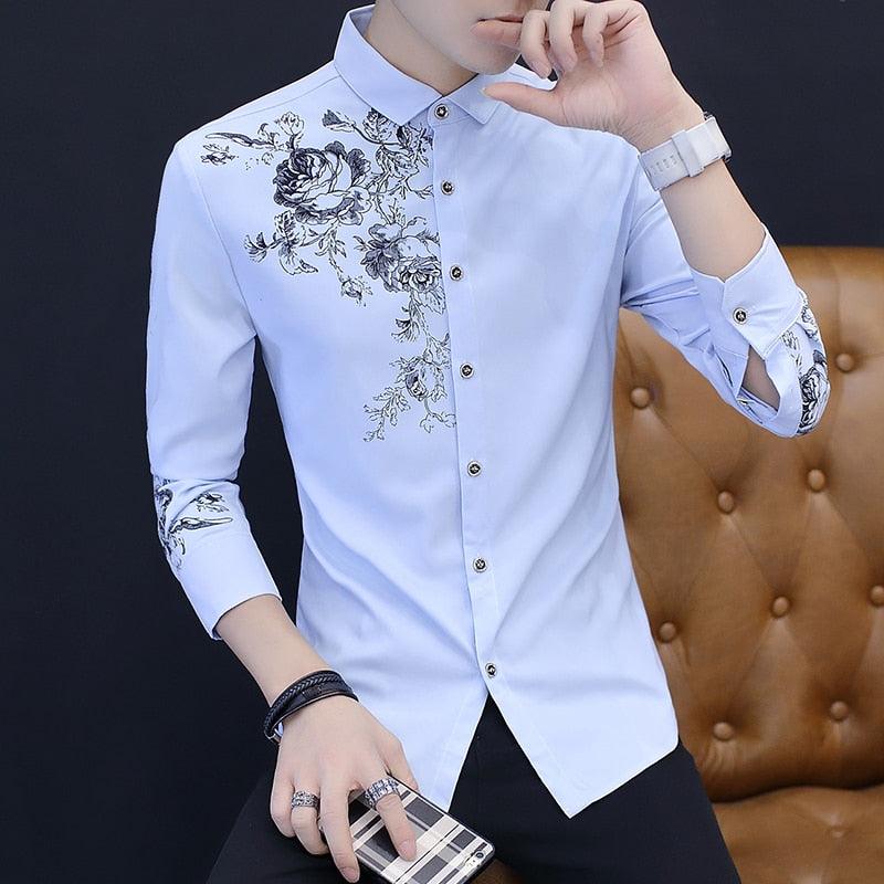 Men’s Long Sleeve Printed Fashion Shirt - Elysian