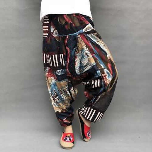 Cross Pants Loose Trouser Cotton Pants